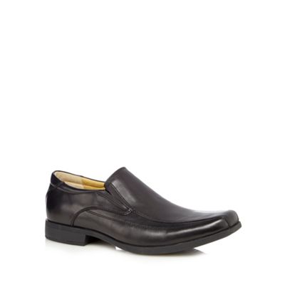 Steptronic Black leather slip-on shoes